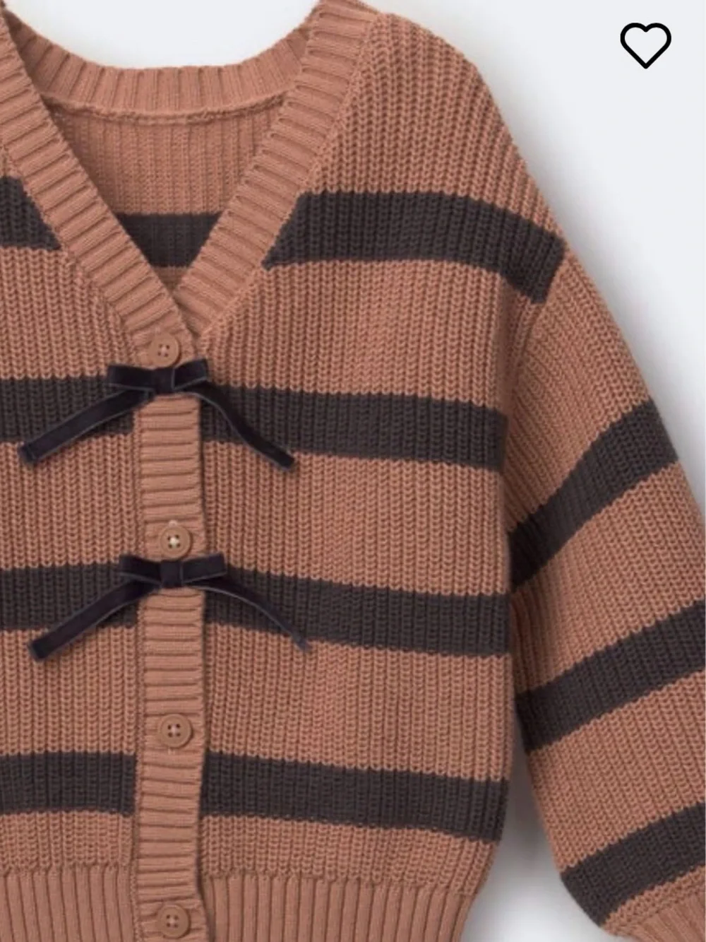 5T Carters Striped Knit Cardigan Bow Details - Brown & Black